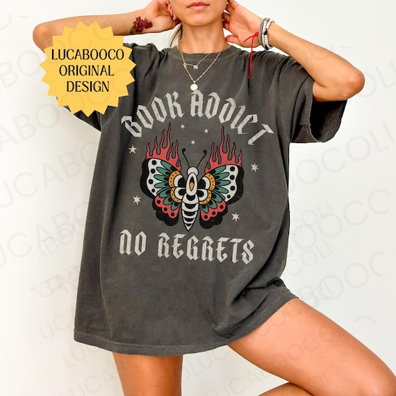 Book Addict Shirt Book Worm Shirt Gothic Clothes Butterfly Shirt English Teacher Gift Booklover Gift Library Shirt Fairy Grunge Moth Shirt