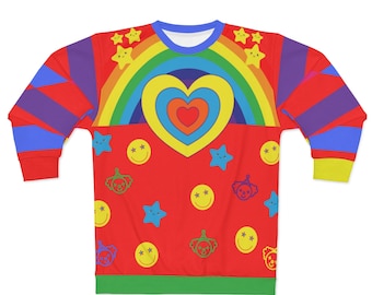Sudadera Clowncore Suéter Clowncore Estética de los 80 Payaso Estético Sudadera con capucha Clowncore Suéter con cara feliz Estética Kidcore