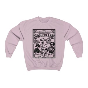 Alice's Adventures In Wonderland Retro Sweater Lewis Carroll Dark Academia Hoodie Mad Hatter Book Sweatshirt Wild Flower Shirt image 5