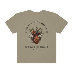 Comfort Colors Edgar Allan Poe Dark Academia Shirt Goblincore Shirt Bookish Shirt Dark Cottagecoe Poet Shirt Poe T Shirt Goth Shirt Khaki