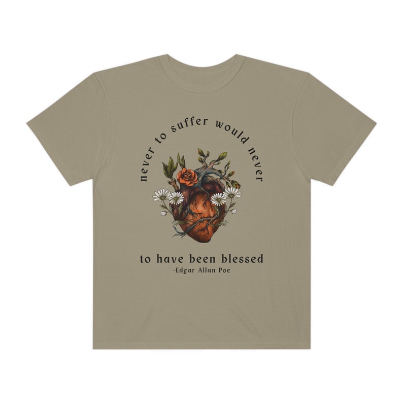 Comfort Colors Edgar Allan Poe Dark Academia Shirt Goblincore Shirt Bookish Shirt Dark Cottagecoe Poet Shirt Poe T Shirt Goth Shirt Khaki