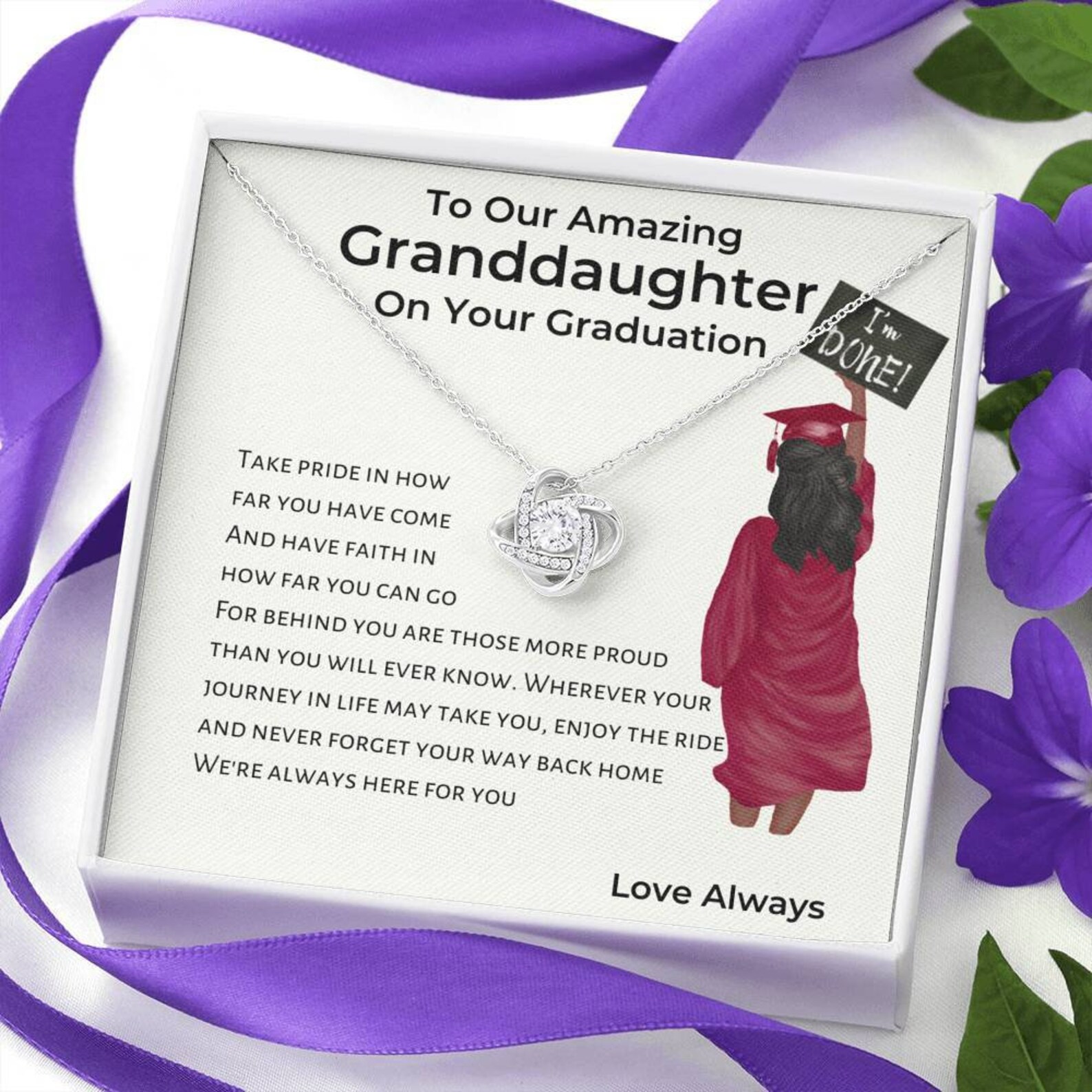 Graduation Gift Necklace for Our Granddaughter Graduation Etsy