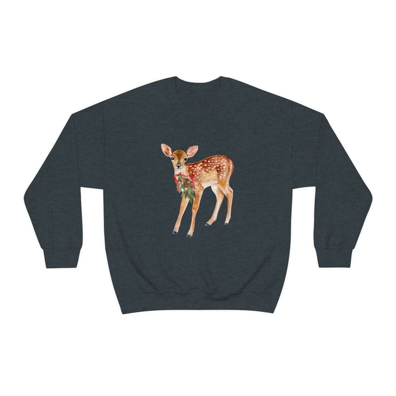 Deer Sweater Coquette Clothing Deer Sweatshirt Christmas Crewneck Christmas Sweater Reindeer Sweatshirt Coquette Top Victorian Aesthetic image 8