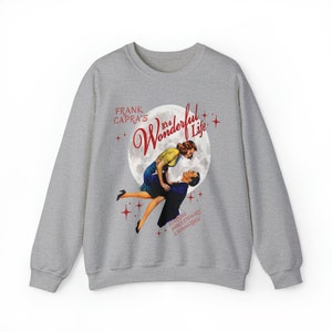 ¡Qué bello es vivir! Ropa navideña Lasso The Moon Sudadera navideña con cuello redondo George Lassos Moon Bedford Falls Sudadera navideña con película imagen 6