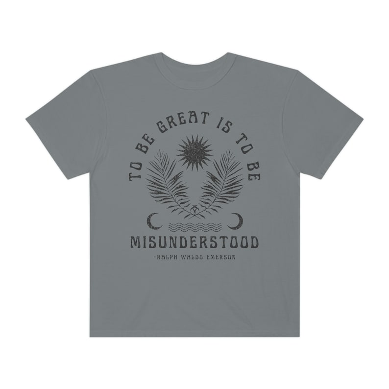 Boho Ralph Waldo Emerson dichter shirt groeimindset shirt Emerson citaat neurodiversiteit shirt schoolse shirt literair shirt dyslexie shirt Granite