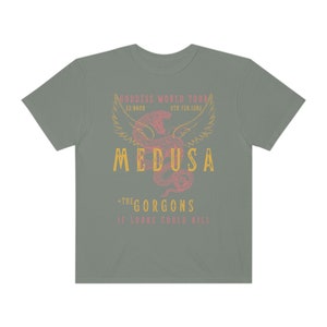 Medusa Distressed Band Tee Vintage Band T Shirt Snake Shirt Greek Mythology Greek Goddess Medusa Shirt Greek Apparel Grunge Fairycore Grey