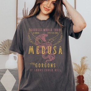 Medusa Distressed Band Tee Vintage Band T Shirt Snake Shirt Greek Mythology Greek Goddess Medusa Shirt Greek Apparel Grunge Fairycore image 5