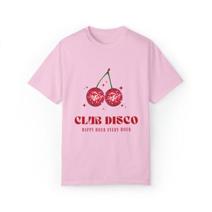 Retro Cherry Shirt Club Disco Shirt 70's Disco Shirt Disco Bride Disco Bachelorette Disco Outfit Cherry Shirt Mirrorball Shirt Cherry Disco Blossom