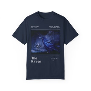 Edgar Allan Poe Comfort Colors Shirt Edgar Allen Poe Dark Academia Shirt Nevermore Shirt Whimsigoth Shirt Goblincore Shirt Poet Shirt Navy