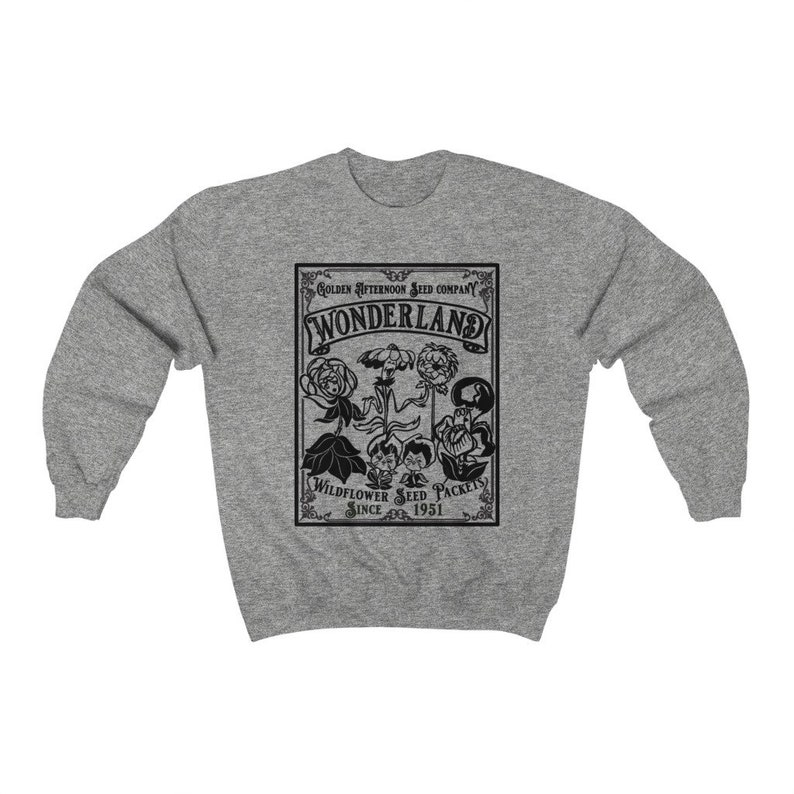 Alice's Adventures In Wonderland Retro Sweater Lewis Carroll Dark Academia Hoodie Mad Hatter Book Sweatshirt Wild Flower Shirt image 6