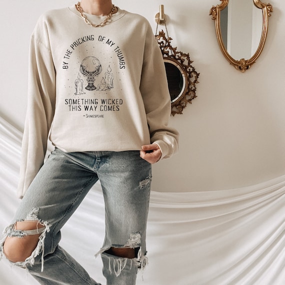 Shakespeares Sweatshirt Witchy Sweatshirt Bookish Sweatshirt Goblincore Sweater Dark Academia Clothing Crystal Sweatshirt Alt Clothing