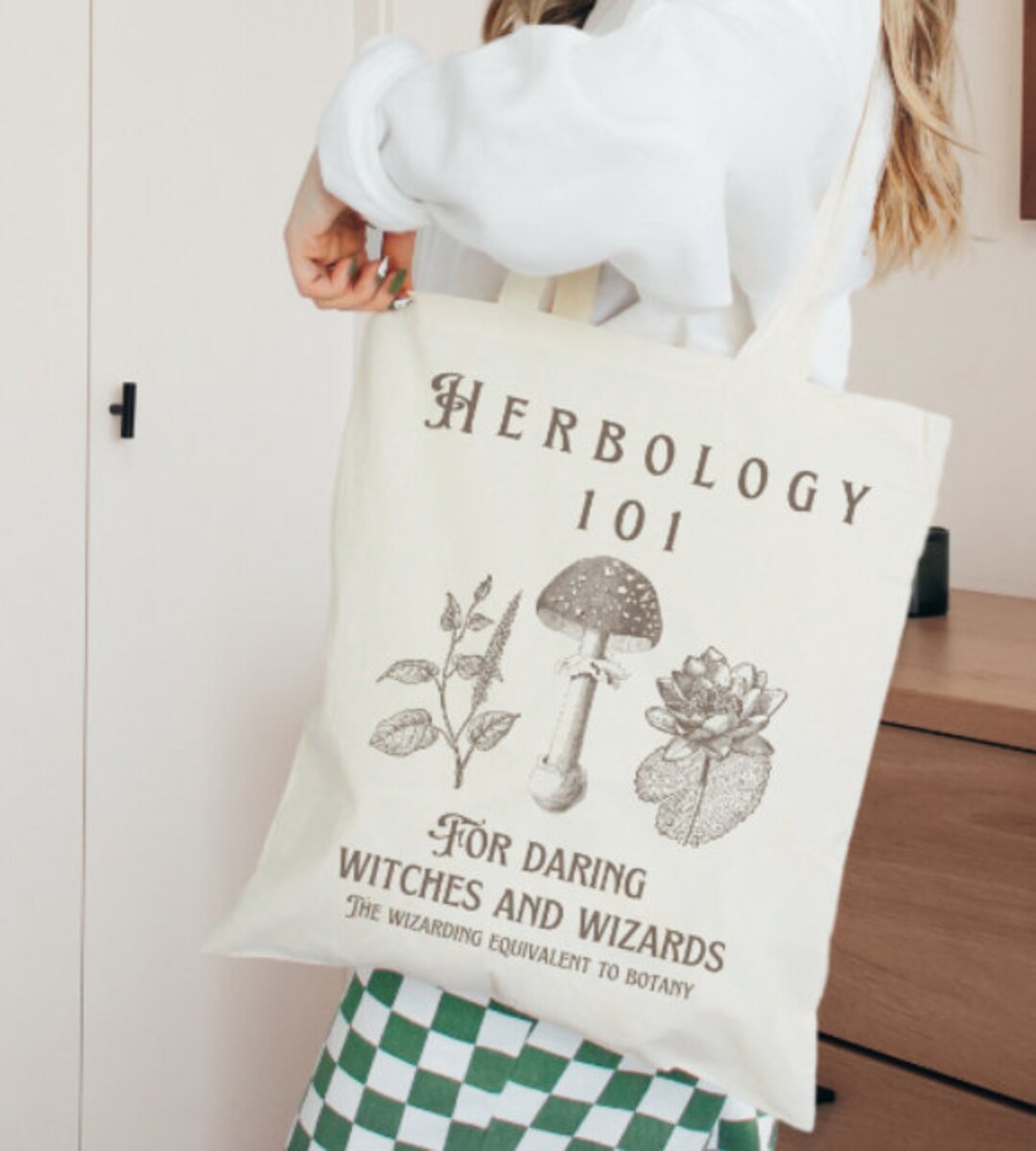 Herbology Tote Bag Aesthetic Mushroom Tote Bag Trendy Tote Bag Etsy