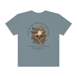 Edgar Allan Poe Goblincore Shirt Mushroom Shirt Poe T Shirt Cottagecore Shirt Dark Academia Moth Shirt Comfort Colors Forestcore Clothing image 7