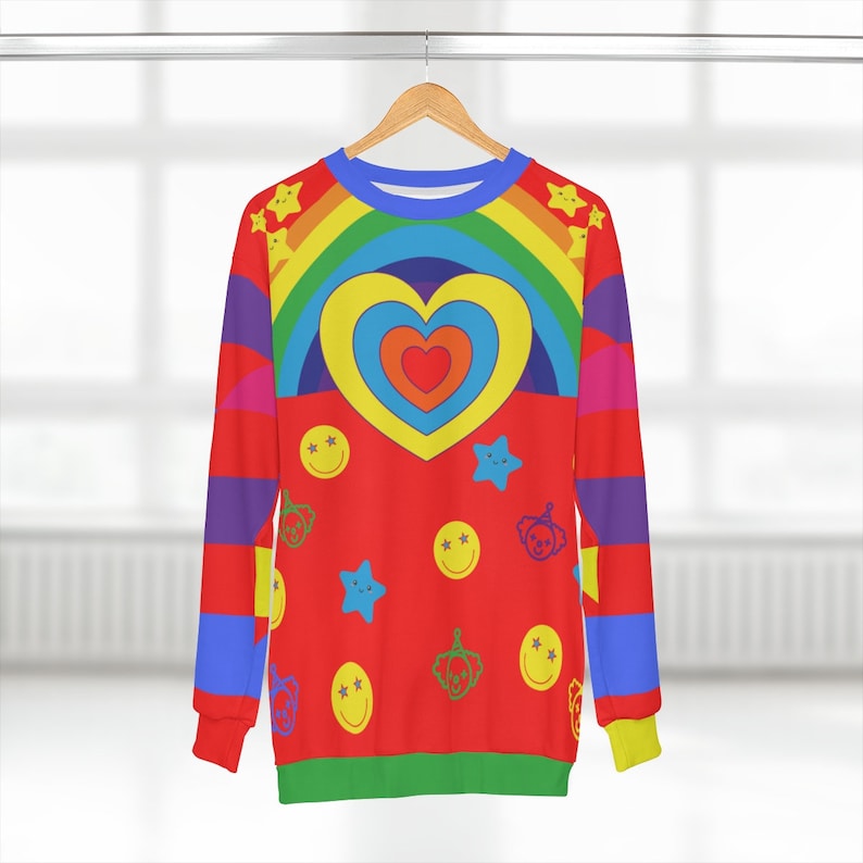 Sudadera Clowncore Suéter Clowncore Estética de los 80 Payaso Estético Sudadera con capucha Clowncore Suéter con cara feliz Estética Kidcore imagen 3