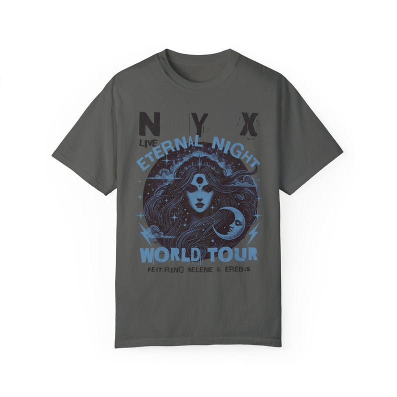 NYX Greek Goddess Tee Greek Mythology Vintage Band Tee Goddess Of Night Hades Persephone Athena Hecate Selene Moon Goddess Divine Feminine image 7