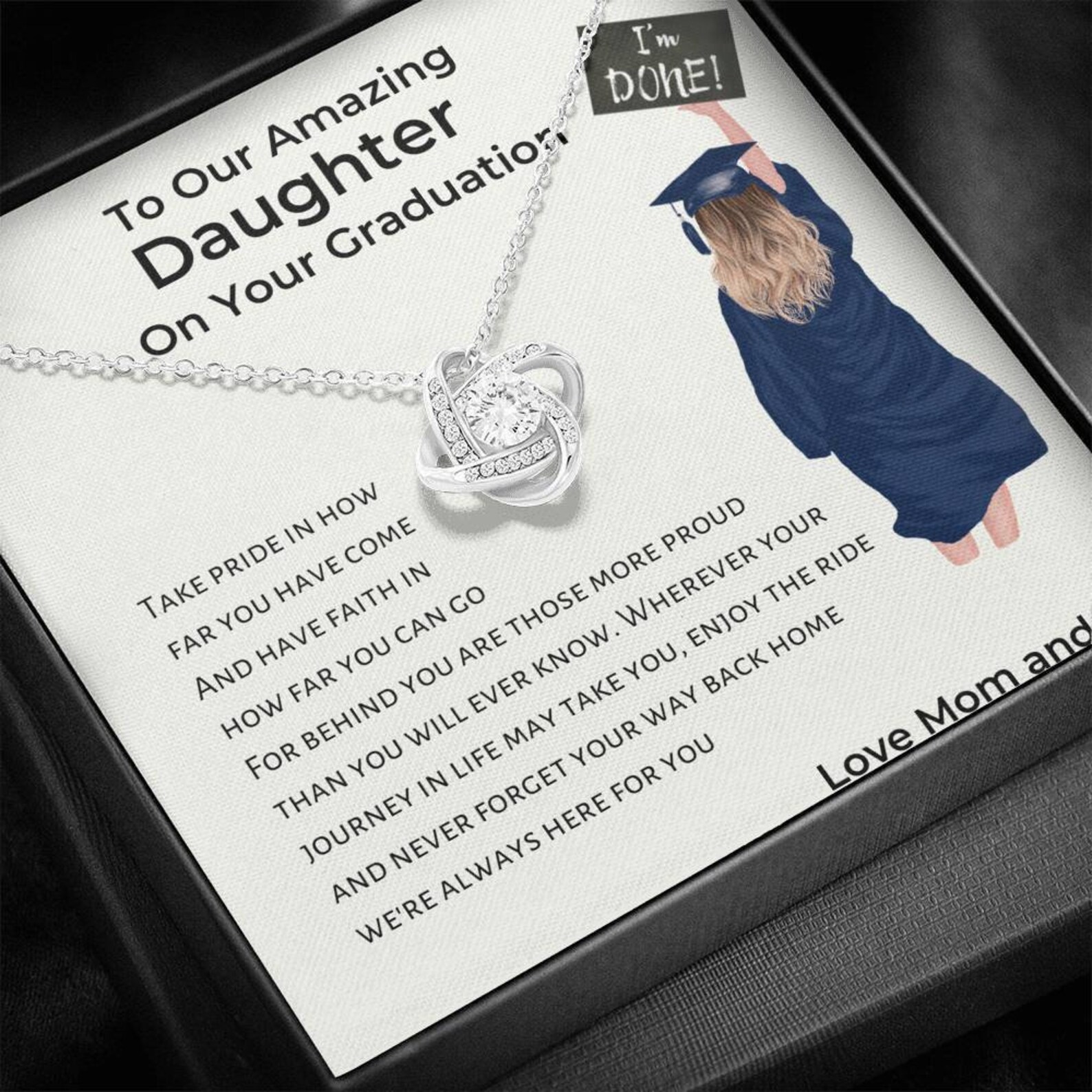 Beautiful White Gold Graduation Gift Necklace for Daughter Etsy