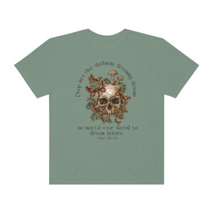 Edgar Allan Poe Goblincore Shirt Mushroom Shirt Poe T Shirt Cottagecore Shirt Dark Academia Moth Shirt Comfort Colors Forestcore Clothing image 6