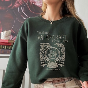 Shakespeares Sweatshirt Witchy Sweatshirt Bücherwurm Sweatshirt Goblincore Pullover dunkel Academia Kleidung Kristall Sweatshirt Alt Kleidung