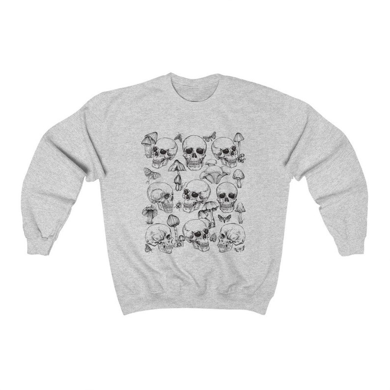 Goblincore Sweater Cottagecore Sweater Mushroom Sweatshirt Dark Cottagecore Forestcore Clothing Gothic Sweater Skull Sweater Skull Hoodie image 4