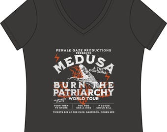 Medusa Shirt Burn The Patriarchy If Looks Could Kill Distressed Band Tee Grl Pwr Feminism Shirt Greek Mythology Shirt Greek Goddess Medusa