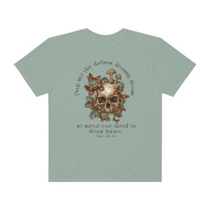 Edgar Allan Poe Goblincore Shirt Mushroom Shirt Poe T Shirt Cottagecore Shirt Dark Academia Moth Shirt Comfort Colors Forestcore Clothing image 5