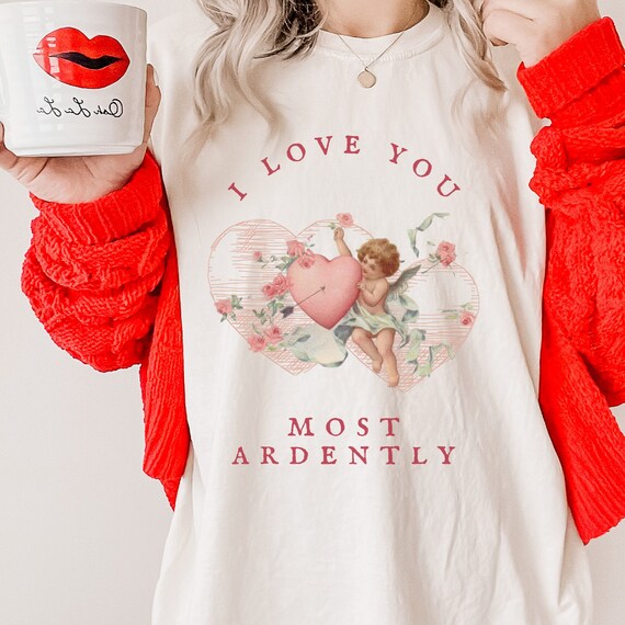 I Love You Shirt Jane Austen Shirt Pride And Prejudice Angel Shirt Bookish Shirt Cupid Shirt Most Ardently Be Mine Shirt Light Academia