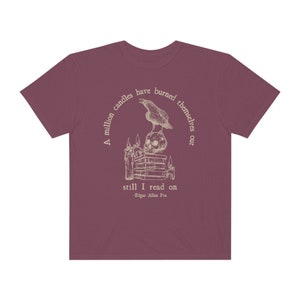 Edgar Allan Poe Skull Shirt Poet Shirt Bookish Shirt Dark Academia Shirt Dark Cottagecore Poe T Shirt Comfort Colors Raven Shirt Goth Shirt image 6