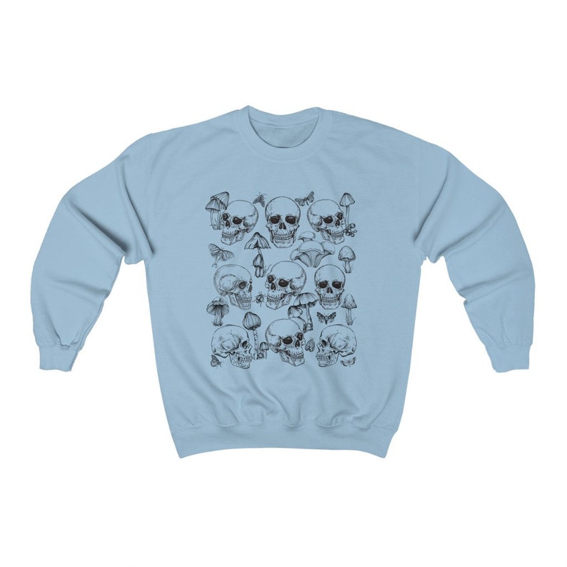 Goblincore Sweater Cottagecore Sweater Mushroom Sweatshirt Dark Cottagecore Forestcore Clothing Gothic Sweater Skull Sweater Skull Hoodie image 5