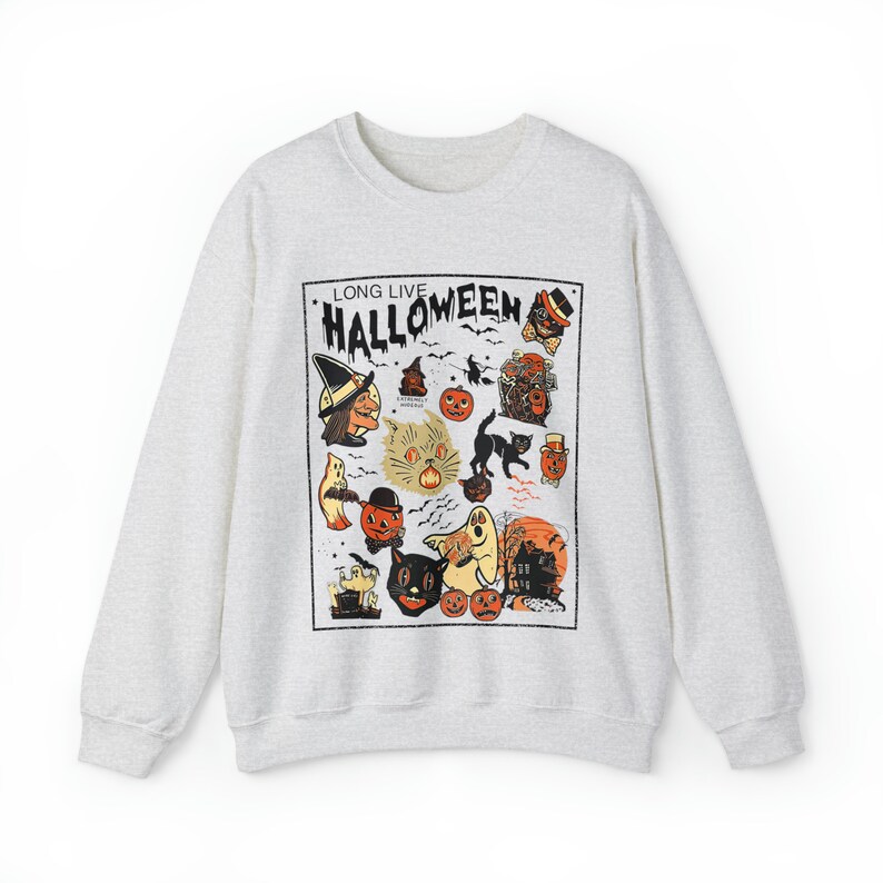 Long Live Halloween Spooky Sweater Halloween Crewneck Spooky Cat Black Cat Sweatshirt Pumpkin Crewneck Witch Sweatshirt Ghost Sweater image 7