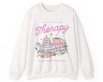 Book Therapy Sweater Book Worm Romantic Academia Book Related Gifts Book Worm Gift I'd Rather Be Reading Library Sweatshirt Book Club Gift