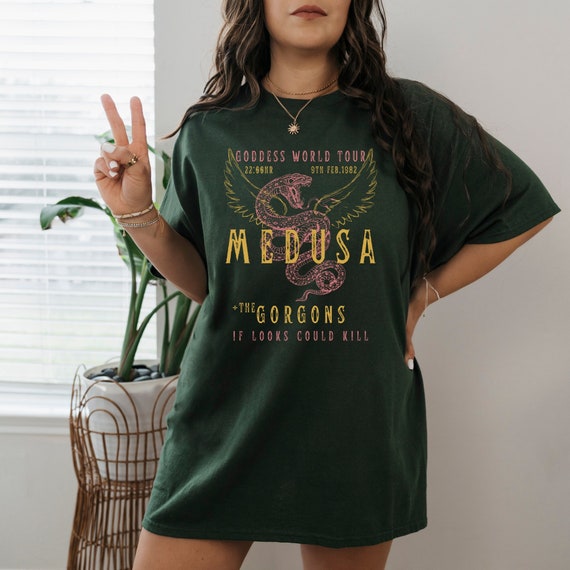 Medusa Distressed Band Tee Vintage Band T Shirt Snake Shirt Greek Mythology Greek Goddess Medusa Shirt Greek Apparel Grunge Fairycore Gildan