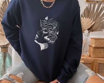 Medusa Sweatshirt Greek Goddess Greek Apparel Snake Sweater Medusa Hoodie Greek Mythology Medusa Shirt Medusa Costume Feminism Sweatshirt
