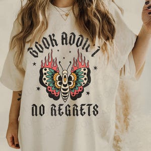 Book Addict Shirt Book Worm Shirt Gothic Clothes Butterfly Shirt English Teacher Gift Booklover Gift Library Shirt Fairy Grunge Moth Shirt Ivory