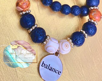 I Am Balanced Aromatherapy Gemstone Bracelet Set