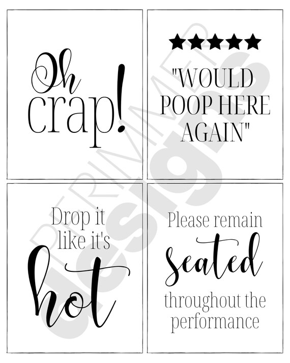 Funny Bathroom Printable Designs | Etsy