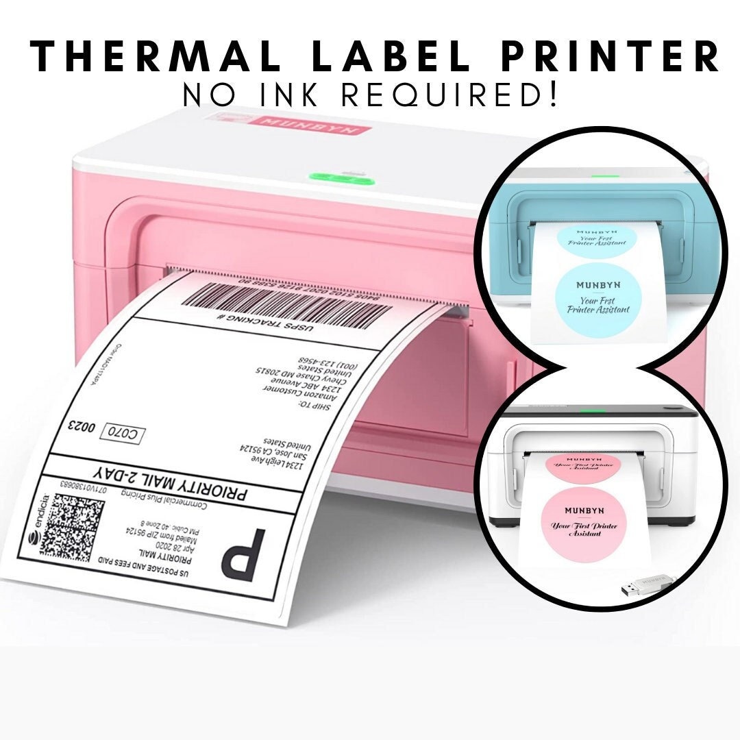 gidsel Vandt Myrde BEST QUALITY Pink Shipping Label Printer MUNBYN Label - Etsy