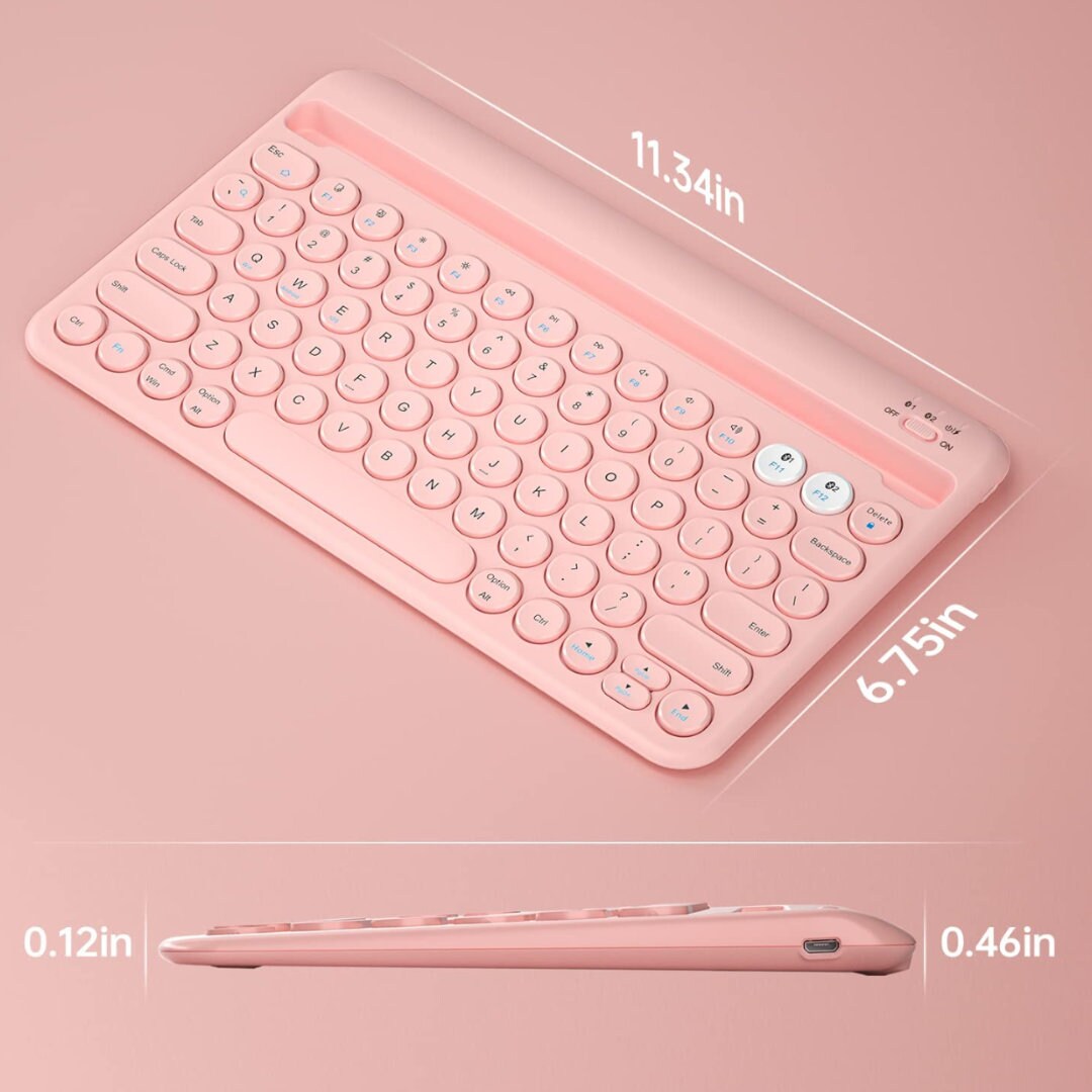 BEST QUALITY Multidevice Wireless Bluetooth Keyboard With Stand, Supports 2 Devices Smartphone