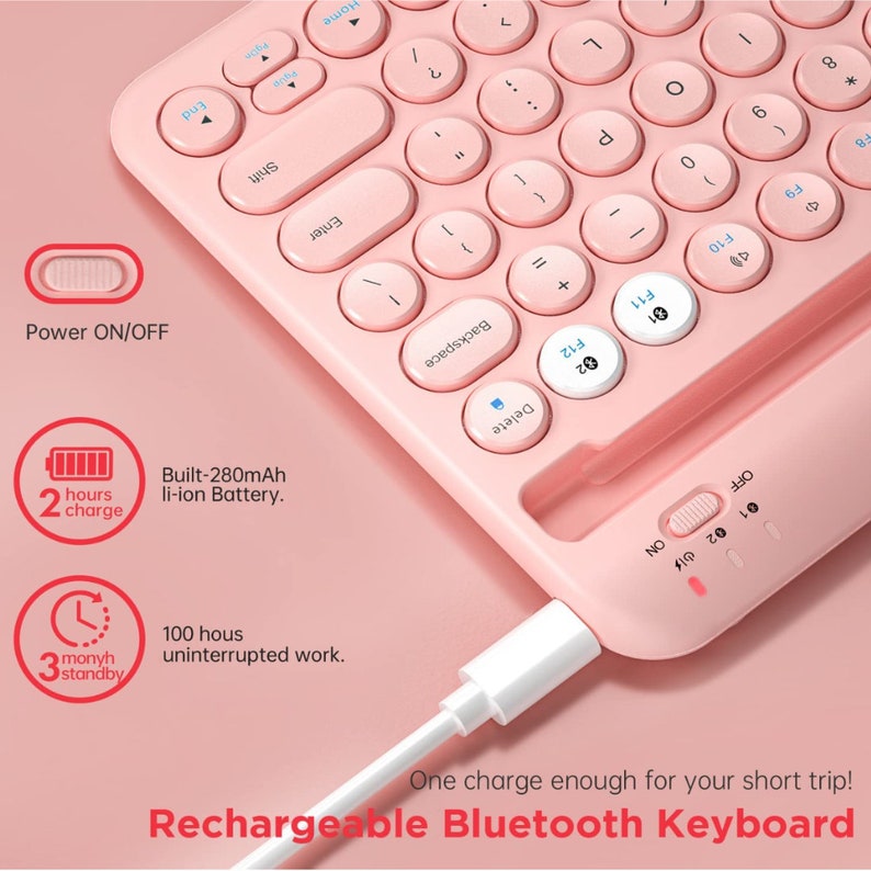 BEST QUALITY Multidevice Wireless Bluetooth Keyboard With Stand, Supports 2 Devices Smartphone
