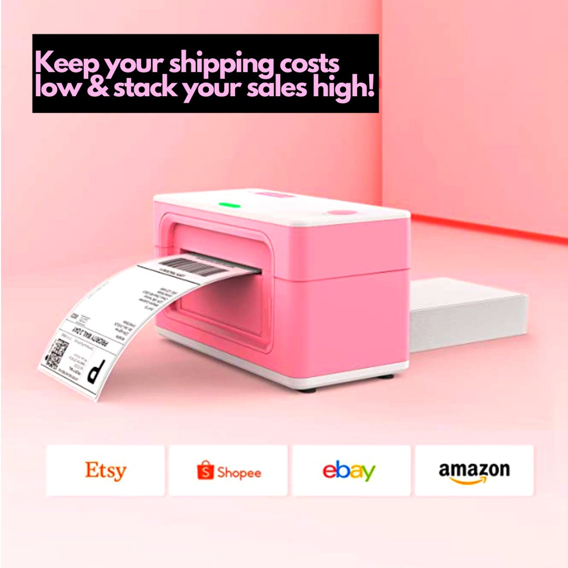 BEST QUALITY Pink Shipping Label Printer MUNBYN Label Etsy