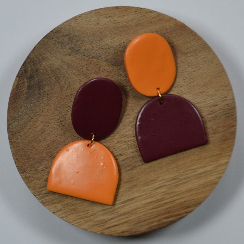 Mother/'s Day gift idea Fancy handmade Fimo earrings