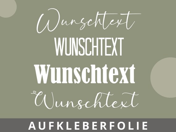 AUFKLEBER Schriftzug Vinylfolie Wunschtext Name Beschriftung personalisiert  Hochzeit Geburtstag - .de