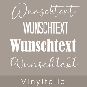 AUFKLEBER Schriftzug Vinylfolie Wunschtext Name Beschriftung personalisiert Hochzeit Geburtstag Bild 1