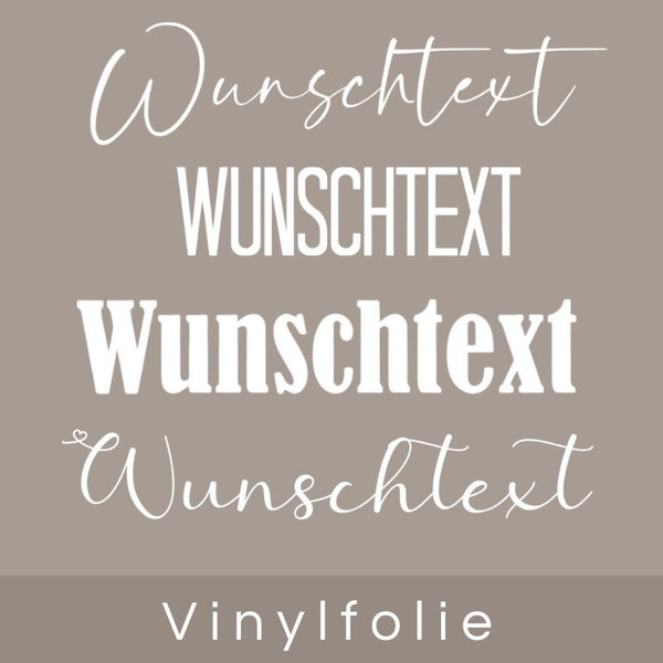 AUFKLEBER | Schriftzug | Vinylfolie | Wunschtext Name | Beschriftung | personalisiert | Hochzeit | Geburtstag