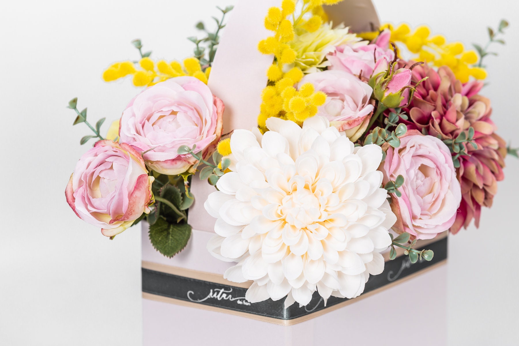 Bouquet of artificial flowers. Gift bag Spring Centerpiece Etsy