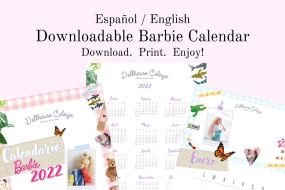 Barbie 2022 Calendar Barbie Printable 2022 Calendar Barbie 2022 Calendar Barbie | Etsy Singapore