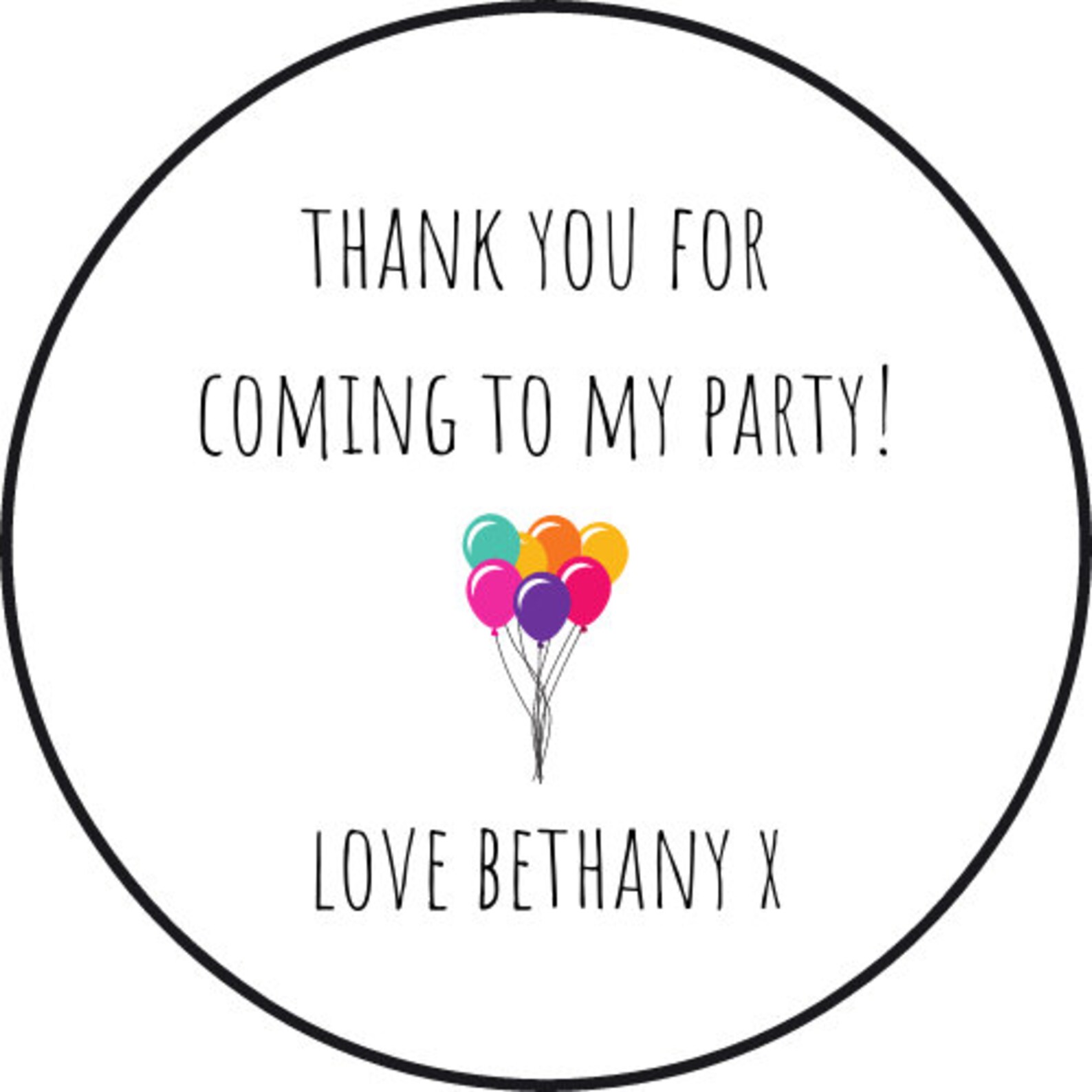 thank you for coming to my birthday sticker