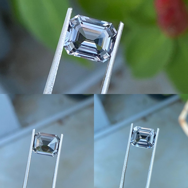 Natural Gray Spinel 3.17 CT, Spinel Jewelry, Emerald Cut Grey Spinel Rings, Engagement Rings, Wedding Rings, Loose Gemstones image 2