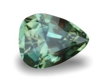 Australian Parti Sapphire 1.50 CT, Green Sapphire, Teal Sapphire, Partii Sapphire Engagement Rings, Pear Shape Loose Gemstone