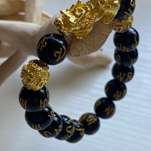 Authentic Feng shui Double Pixiu bracelet 24k gold plated | Etsy