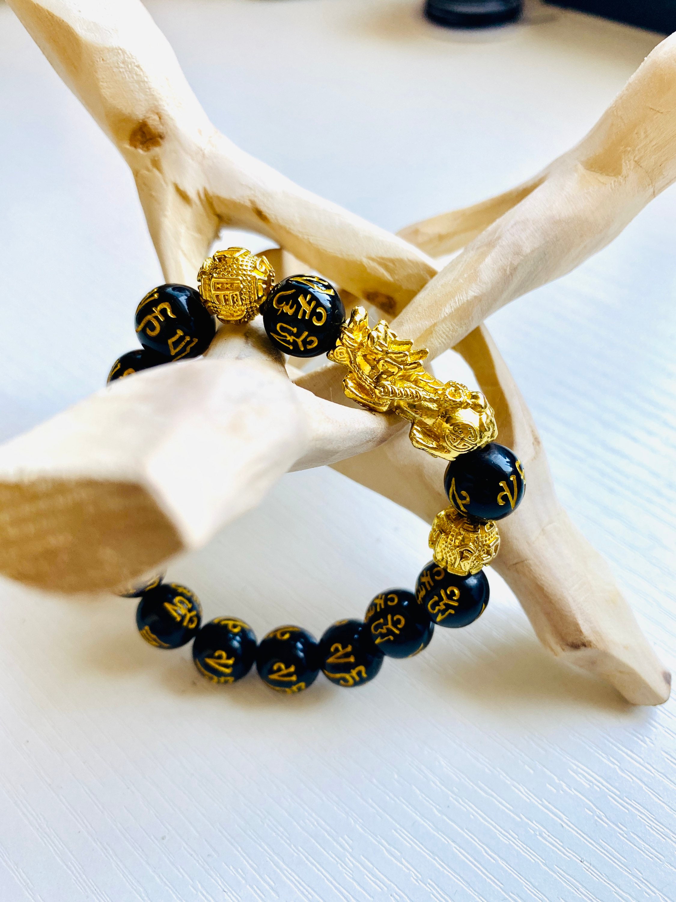Pi Xiu Black Obsidian Feng Shui Bracelet Set of 2 – Zenbless